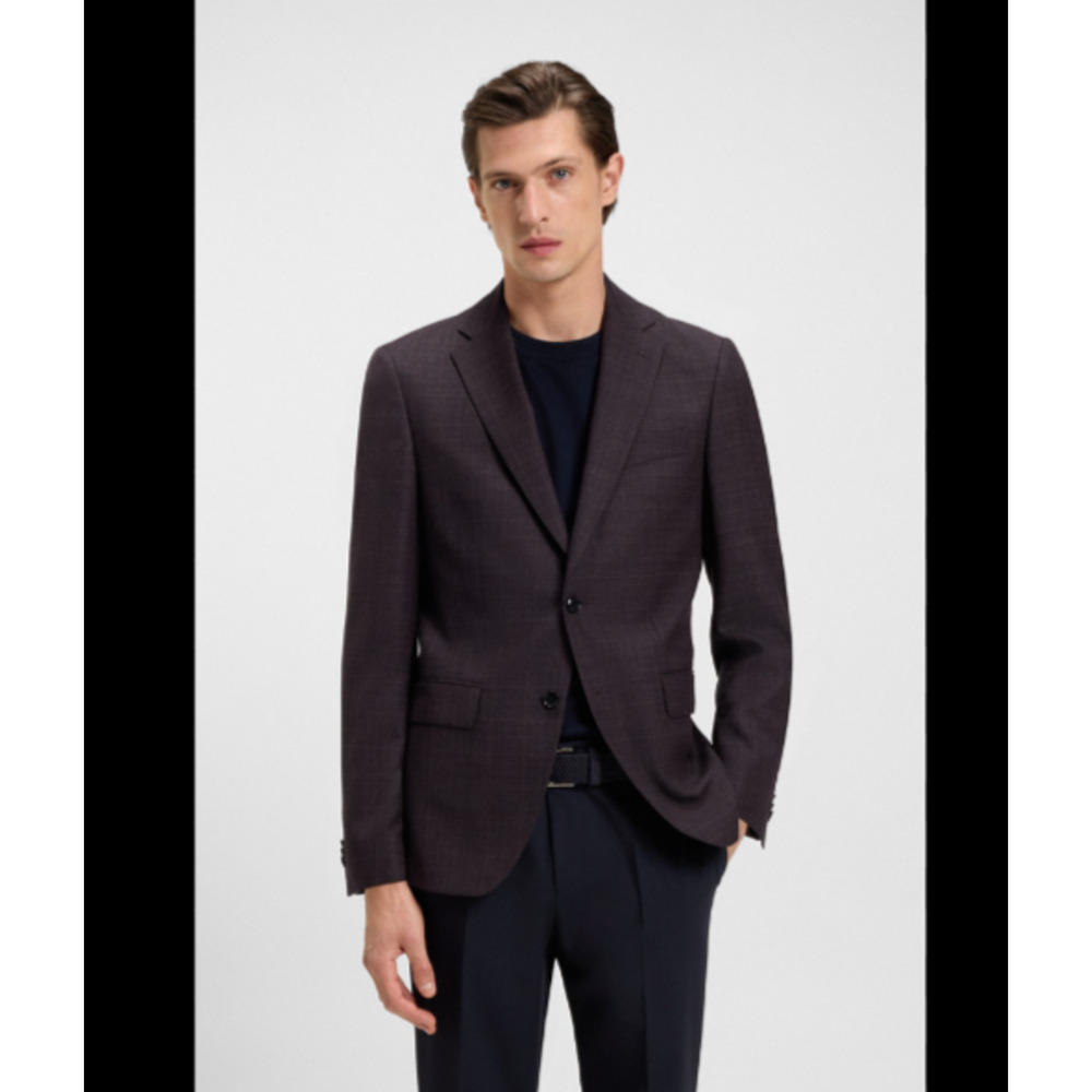 Hugo Boss Men's Hutsons4 Slim Fit Red 100 Virgin Wool Blazer 42R 2Button Wedding